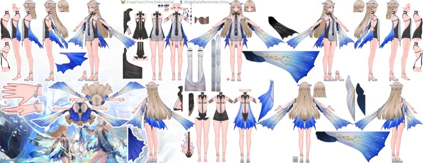 blonde_hair blue_eyes cartethyia_(wuthering_waves) pointy_ears reference_sheet wuthering_waves