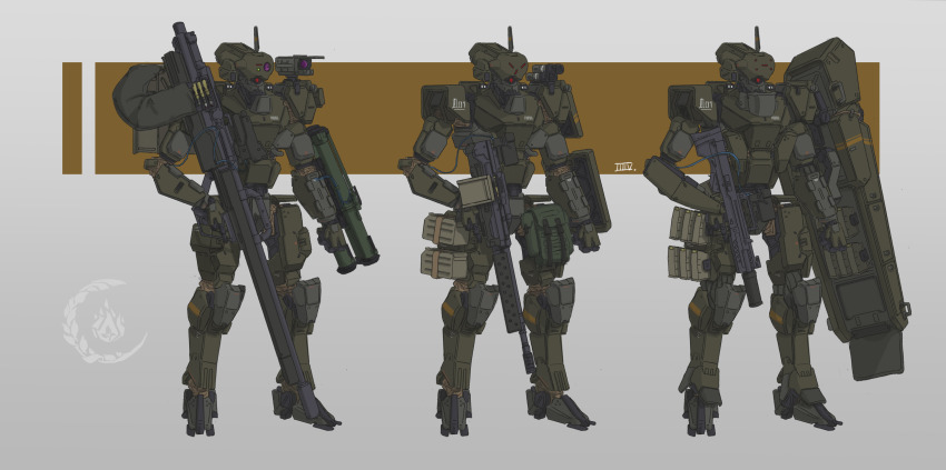 34composite absurdres ammunition_belt ammunition_box arm_shield assault_rifle autocannon cannon girls&#039;_frontline gun highres holding holding_gun holding_weapon kcco_(girls&#039;_frontline) machine_gun no_humans red_eyes rifle robot rocket_launcher science_fiction shield union_of_rossartrist_nations_coalition weapon