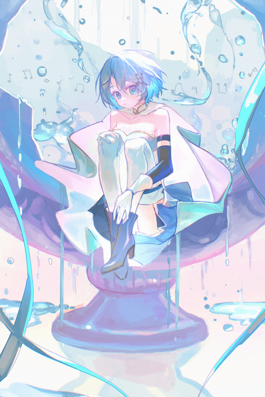 1girl absurdres bare_shoulders blue_eyes blue_hair detached_sleeves highres looking_at_viewer magical_girl mahou_shoujo_madoka_magica miki_sayaka miki_sayaka_(magical_girl) short_hair solo wusubamineko
