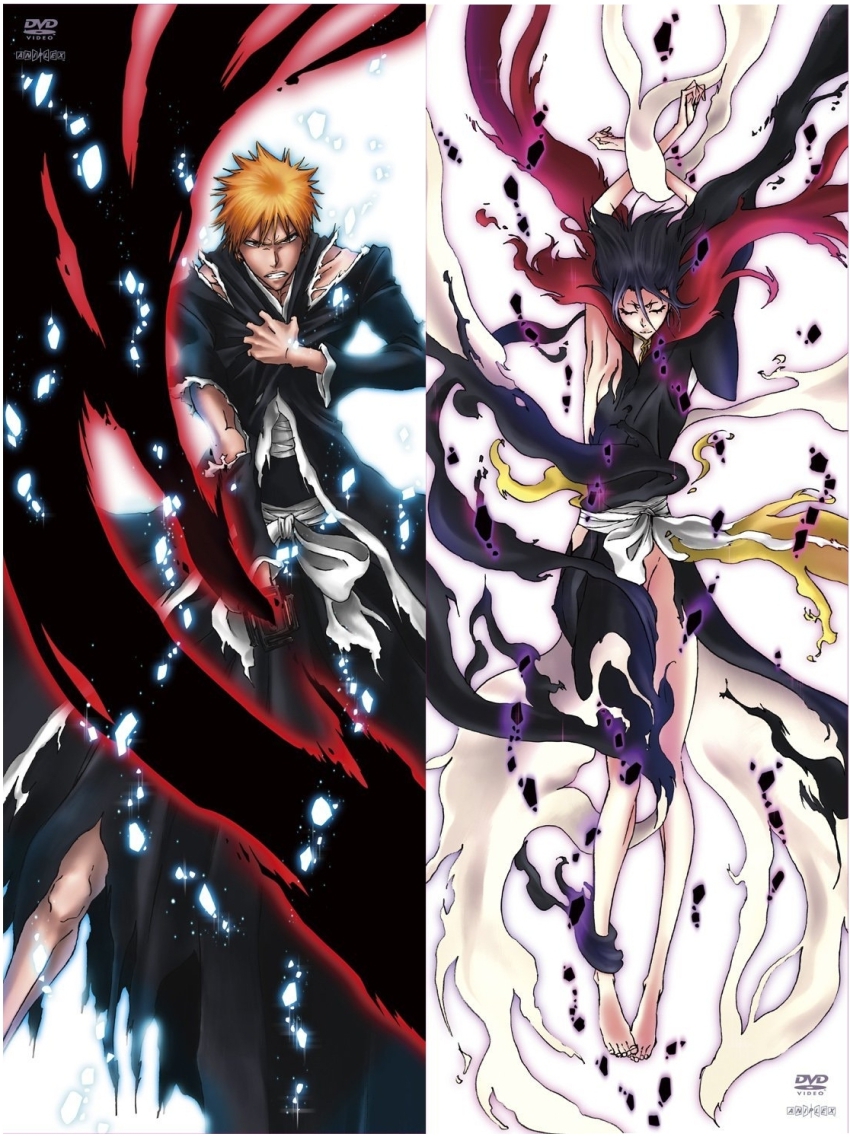 00s 1girl black_hair bleach bleach:_fade_to_black dark_rukia highres kuchiki_rukia kurosaki_ichigo scan sword weapon
