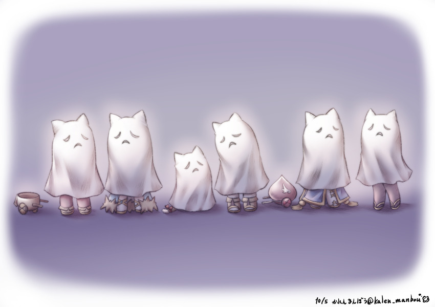 6+girls absurdres alternate_color angeling animal_ears biolo_(ragnarok_online) blue_dress boots bow brown_pantyhose cardinal_(ragnarok_online) cat_ears cat_tail character_request chibi chibi_only commentary_request dress elemental_master_(ragnarok_online) fold-over_boots full_body fur-trimmed_dress fur_trim gold_trim highres kalen_manbou looking_at_another looking_to_the_side multiple_girls pantyhose pullcart ragnarok_online red_bow sheet_ghost spirit_handler_(ragnarok_online) standing tail tail_bow tail_ornament whisper_(ragnarok_online) white_footwear