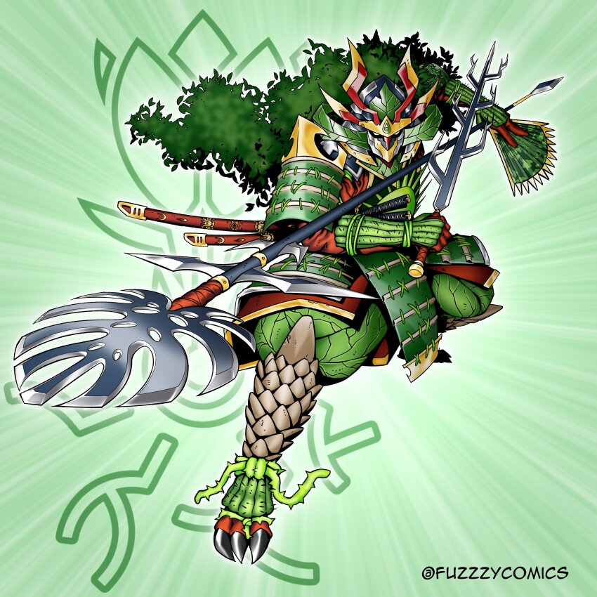 1other absurdres armor digimon digimon_(creature) digimon_adventure_02 fuzzzycomics highres oridigi original other_focus shurimon solo