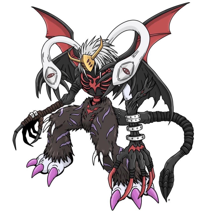 chimairamon claws demon devidramon devimon digimon highres ladydevimon marindevimon mark_of_evil mask mephismon neodevimon original simple_background skullsatamon venomvamdemon white_background
