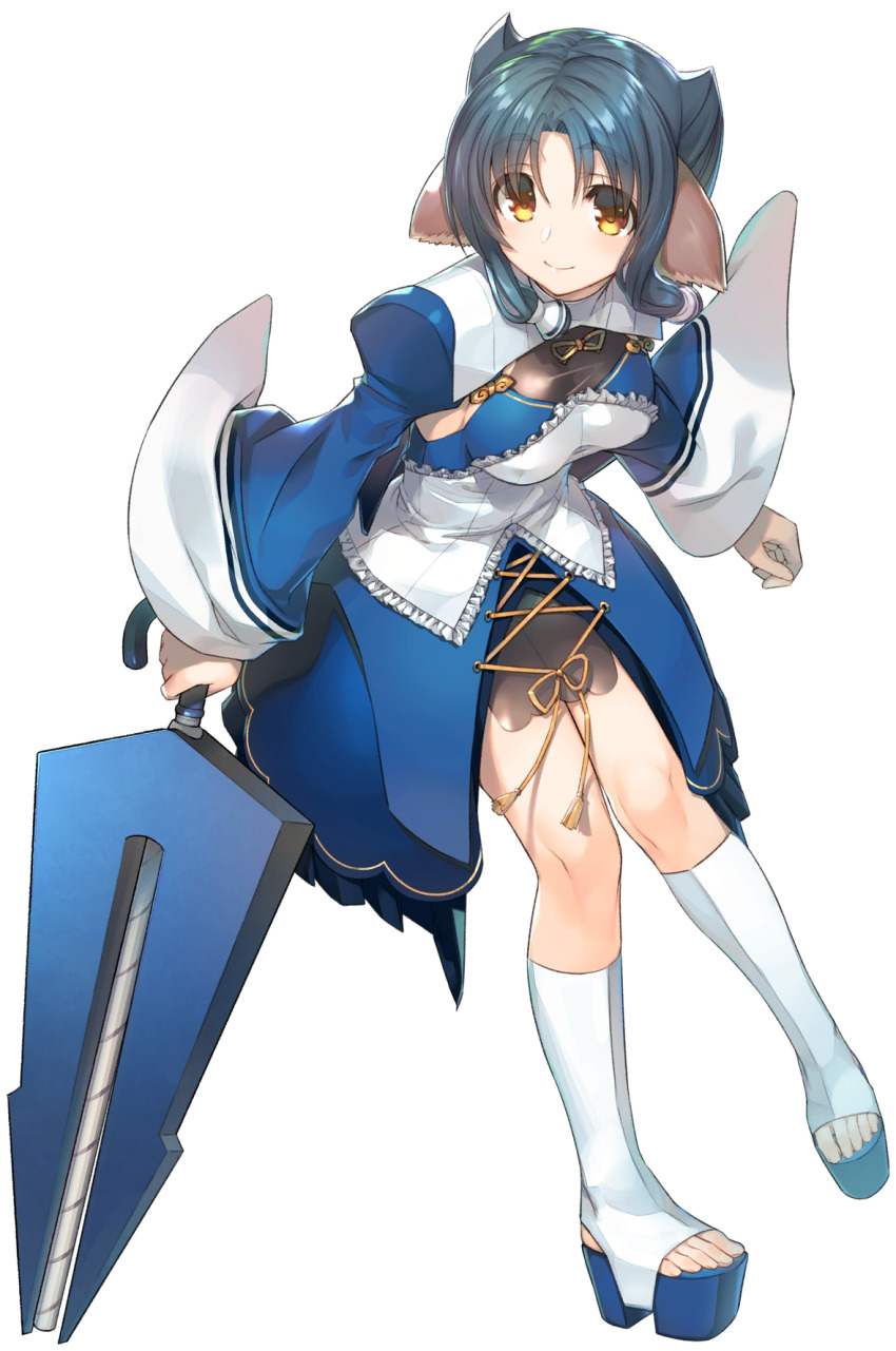 1girl ainu_clothes amazuyu_tatsuki animal_ears aquaplus atuy blue_hair breasts cleavage cleavage_cutout closed_mouth clothing_cutout covered_erect_nipples dress eyes_visible_through_hair frilled_dress frills high_heels highres holding holding_polearm holding_spear holding_weapon kneehighs lips long_sleeves looking_at_viewer medium_breasts multicolored_eyes official_art orange_eyes parted_bangs polearm puffy_sleeves raised_eyebrows see-through_clothes see-through_dress short_hair_with_long_locks sideboob sidelocks socks solo spear standing standing_on_one_leg taut_clothes thighs toeless_footwear toenails transparent_background utawarerumono utawarerumono:_itsuwari_no_kamen utawarerumono:_lost_flag weapon wide_sleeves yellow_eyes