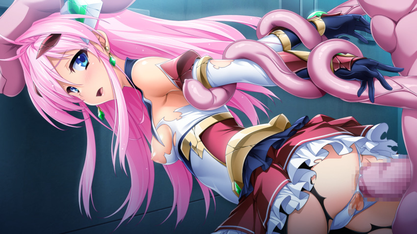 1boy 1girl aikawa_haruno anal ass bent_over black_gloves blue_eyes blush breasts censored clothing_aside crack detached_sleeves earrings elbow_gloves exs-tia_ignis frilled_skirt frills game_cg ganusgil gloves hair_between_eyes hair_intakes hair_ornament hetero holding_another&#039;s_wrist jewelry kamitsurugi_ouka kouyoku_senki_exs-tia_concert large_variant_set leotard long_hair looking_back medium_breasts miniskirt monster mosaic_censoring nipples non-web_source official_art open_mouth panties pantyhose penis pink_hair pussy rape red_skirt restrained sex shiny_skin skirt tentacles torn_clothes torn_leotard torn_panties torn_pantyhose underwear vaginal variant_set
