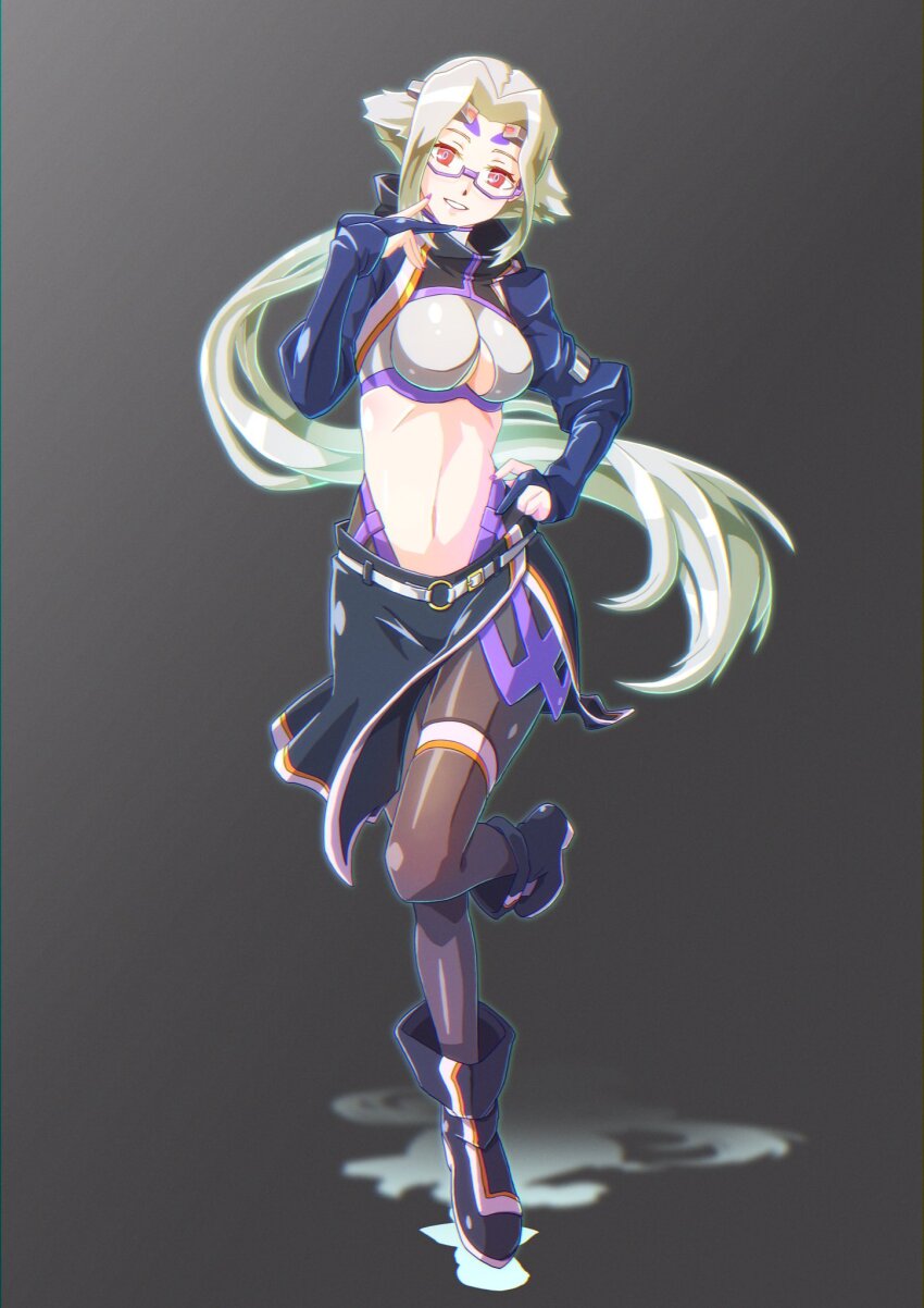 1girl female_focus fiona_(zoids) glasses highres looking_at_viewer smile solo