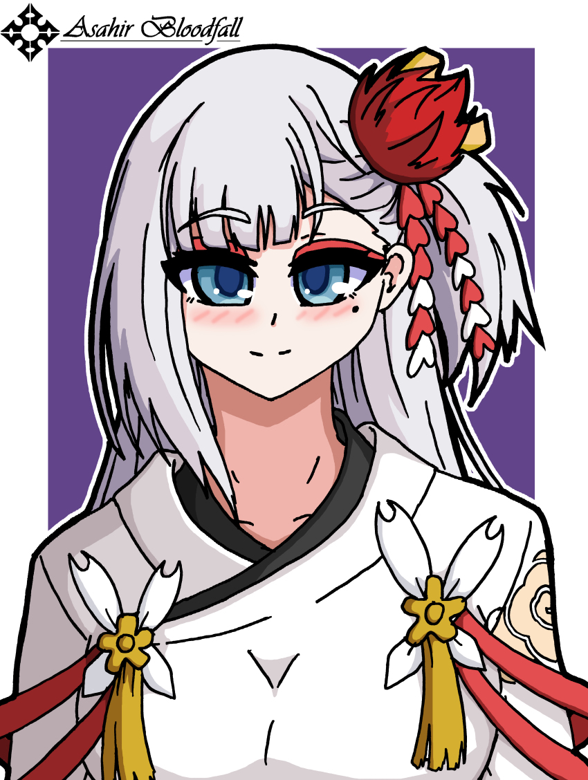1girl absurdres asahir azur_lane highres mole self-upload shoukaku_(azur_lane) tagme torso_only white_hair