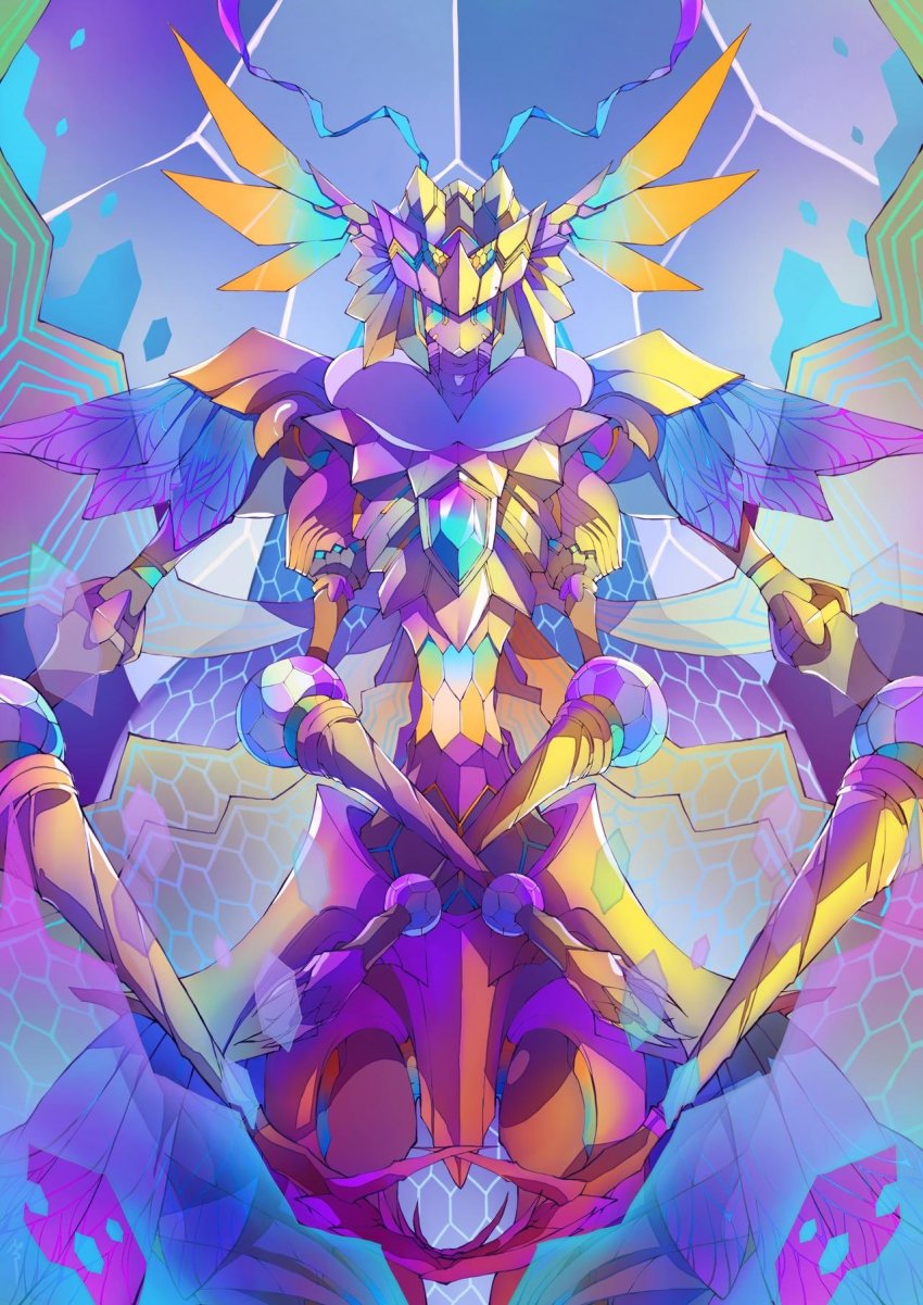 bug digimon eosmon_ultimate highres long_arms mask solo wings