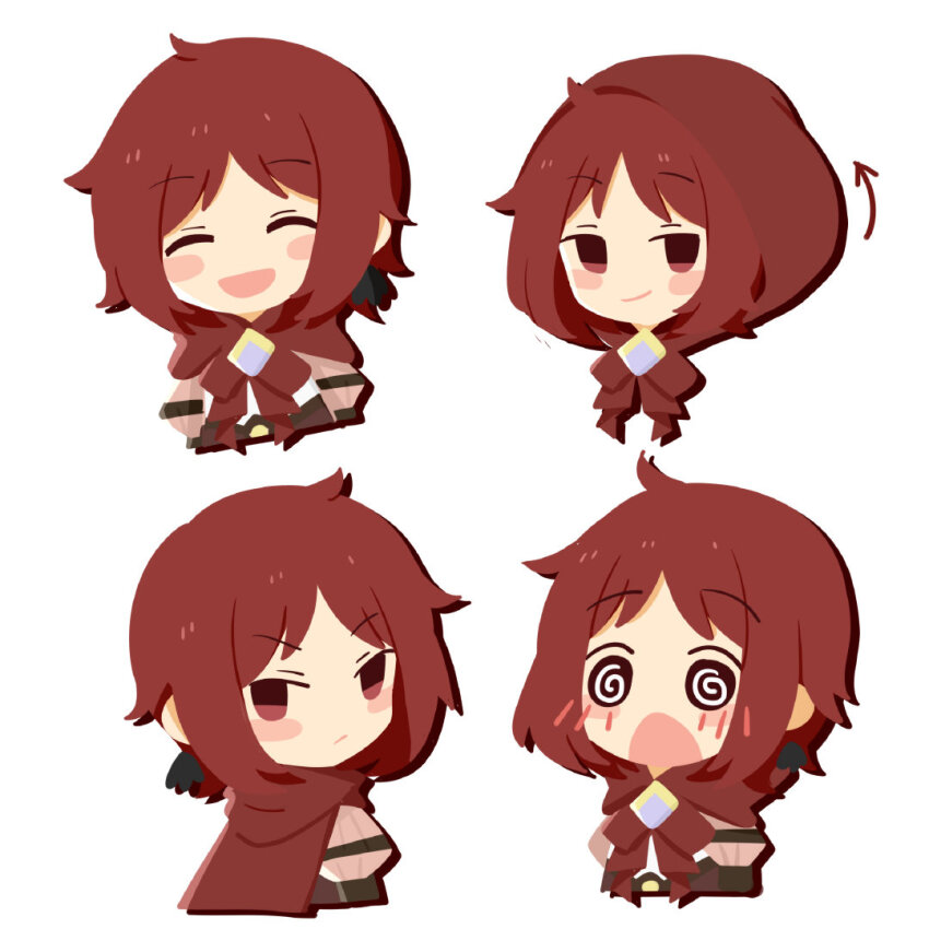 1girl blush cape fire_emblem fire_emblem:_three_houses fire_emblem_warriors:_three_hopes long_hair mifune_miyu_(weibo_5907079617) monica_von_ochs nintendo official_alternate_costume official_alternate_hairstyle open_mouth red_cape red_eyes red_hair