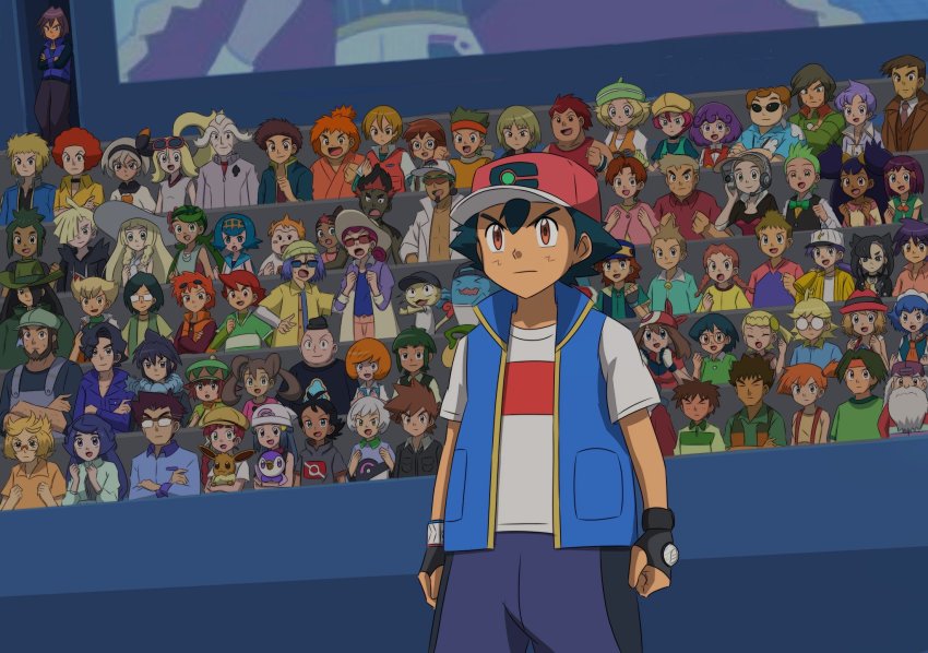 6+boys 6+girls absolutely_everyone afro ahoge alain_(pokemon) alexa_(pokemon) anabel_(pokemon) ash_ketchum augustine_sycamore bandana barry_(pokemon) bayleef bea_(pokemon) beard bianca_(pokemon) black_hair blonde_hair blue_eyes blue_hair blue_vest bonnie_(pokemon) braid brandon_(pokemon) brock_(pokemon) brother_and_sister brothers burgundy_(pokemon) cameron_(pokemon) casey_(pokemon) cerise_(pokemon) charles_goodshow chloe_(pokemon) chrysa_(pokemon) cilan_(pokemon) clemont_(pokemon) clenched_hands clothed_pokemon coat commentary_request conway_(pokemon) crossed_arms dark-skinned_female dark-skinned_male dark_skin dawn_(pokemon) delia_ketchum disguise eevee everyone eyewear_on_head facial_hair fingerless_gloves flint_(pokemon) forrest_(pokemon) frown game_freak gary_oak gen_1_pokemon gen_2_pokemon gen_4_pokemon georgia_(pokemon) gladion_(pokemon) glasses gloves goh_(pokemon) grandfather_and_granddaughter green_hair grey_hair gurkinn_(pokemon) hair_over_one_eye harrison_(pokemon) hat hau_(pokemon) headband headphones highres horace_(pokemon) iris_(pokemon) james_(pokemon) jessie_(pokemon) kenny_(pokemon) kiawe_(pokemon) korrina_(pokemon) kukui_(pokemon) lana_(pokemon) leon_(pokemon) lillie_(pokemon) looker_(pokemon) luke_(pokemon) macy_(pokemon) mairin_(pokemon) mallow_(pokemon) marnie_(pokemon) max_(pokemon) may_(pokemon) meowth meyer_(pokemon) miette_(pokemon) mimo_(pokemon) misty_(pokemon) morrison_(pokemon) multiple_boys multiple_girls nando_(pokemon) nintendo opaque_glasses open_mouth orange_hair overalls paul_(pokemon) pink_headwear piplup pokemon pokemon_(anime) pokemon_(classic_anime) pokemon_(creature) pokemon_bw_(anime) pokemon_dppt_(anime) pokemon_journeys pokemon_rse_(anime) pokemon_sm_(anime) pokemon_xy_(anime) purple_headwear red_bandana red_eyes red_hair reggie_(pokemon) ren_(pokemon) rila_anipoke ritchie_(pokemon) round_eyewear samuel_oak sawyer_(pokemon) scott_(pokemon) serena_(pokemon) serious shannon_(pokemon) shauna_(pokemon) shobu_(pokemon) siblings side_ponytail smile sophocles_(pokemon) stephan_(pokemon) sun_hat sunglasses team_rocket tierno_(pokemon) tobias_(pokemon) tracey_sketchit trevor_(pokemon) trip_(pokemon) twin_braids tyson_(pokemon) v-shaped_eyebrows very_dark_skin vest vincent_(pokemon) virgil_(pokemon) volkner_(pokemon) white_coat wobbuffet zoey_(pokemon)