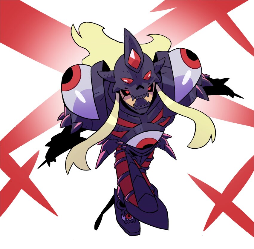 1boy absurdres digimon digimon_(creature) digimon_frontier duskmon highres male_focus red_eyes skull solo