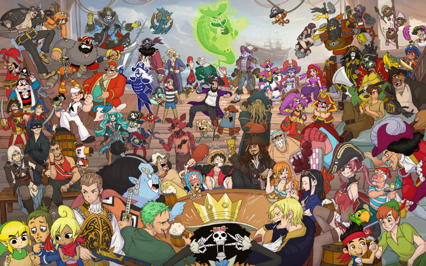 6+boys 6+girls absurdres annotation_request antique_firearm assassin&#039;s_creed_(series) assassin&#039;s_creed_iv:_black_flag balflear black_lagoon bloons_tower_defense blunderbuss brook_(one_piece) captain_brineybeard captain_hook captain_kidd_(persona) captain_syrup cervantes_de_leon character_request check_character check_copyright chris-thekid copyright_request crossover cuphead_(game) david_livesey davy_jones deltarune dhelmise donkey_kong_(series) donkey_kong_country_2 dr._livesey_walk_(meme) edward_kenway family_guy far_cry far_cry_3 final_fantasy final_fantasy_xii firearm firelock five_nights_at_freddy&#039;s flintlock foxy_(fnaf) gen_7_pokemon ghost guilty_gear gun guybrush_threepwood happy_tree_friends hat highres hololive hook_hand houshou_marine houshou_marine_(1st_costume) jack_sparrow jim_hawkins jinbe_(one_piece) johnny_(guilty_gear) king_k._rool lechuck_(monkey_island) lego linebeck link may_(guilty_gear) meme metalbeard_(the_lego_movie) monkey monkey_buccaneer monkey_d._luffy monkey_island mr._smee multiple_boys multiple_crossover multiple_girls nami_(one_piece) nami_(one_piece)_(return_to_sabaody) nico_robin nico_robin_(return_to_sabaody) nintendo one_piece partially_annotated peg_leg peter_pan_(novel) pierre_(popeye) pirate pirate_captain_zombie_(pvz) pirate_hat pirates_of_the_caribbean plants_vs._zombies pokemon pokemon_(creature) popeye popeye_the_sailor rayman_(series) red_rackham_(tintin) revy_(black_lagoon) risky_boots robo-pirate_(rayman) robot roronoa_zoro rouxls_kaard russell_(happy_tree_friends) sanji_(one_piece) seamus_levine shantae shantae_(series) shantae_and_the_pirate&#039;s_curse soul_calibur spongebob_squarepants_(series) straw_hat straw_hat_pirates strawberry_syrup tentacle_beard tetra the_legend_of_zelda the_legend_of_zelda:_phantom_hourglass the_lego_group the_lego_movie the_marvelous_misadventures_of_flapjack the_pirate_captain_(the_pirates!) the_pirate_with_a_scarf_(the_pirates!) the_pirates!_band_of_misfits the_princess_bride tintin tony_tony_chopper toon_link trait_connection treasure_island_(1988) treasure_planet usopp utdr_(toby_fox) vaas_montenegro virtual_youtuber walt_disney&#039;s_peter_pan wario wario_land wario_land:_shake_it! warioware weapon westley_(the_princess_bride) zombie