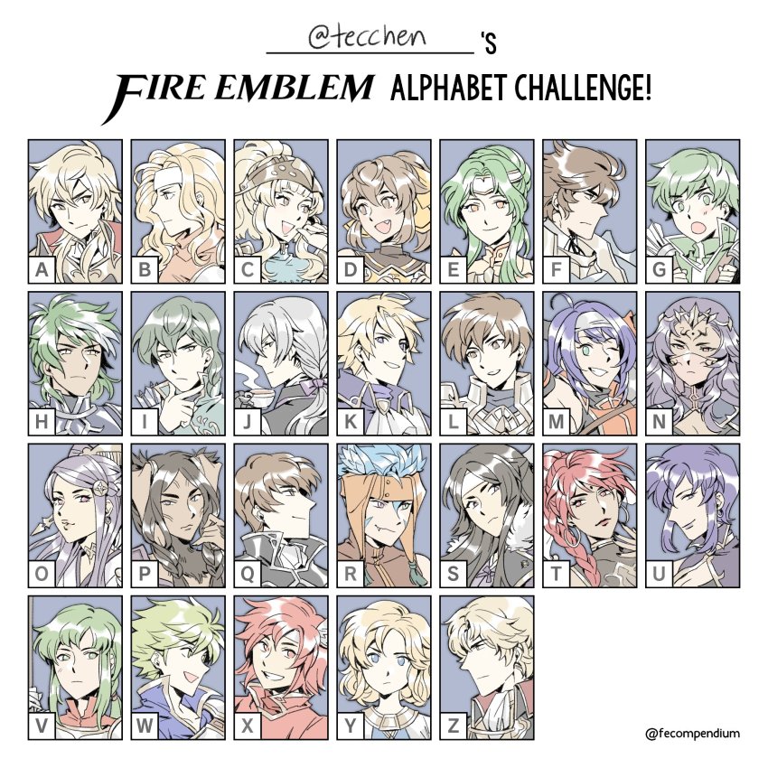 animal_ears ares_(fire_emblem) armor bad_id bad_twitter_id bare_shoulders black_hair blonde_hair blue_eyes blue_hair bracelet breastplate brigid_(fire_emblem) brown_eyes brown_hair camus_(fire_emblem) cape cat_ears clair_(fire_emblem) delthea_(fire_emblem) dress elincia_ridell_crimea fingerless_gloves fire_emblem fire_emblem:_genealogy_of_the_holy_war fire_emblem:_mystery_of_the_emblem fire_emblem:_path_of_radiance fire_emblem:_radiant_dawn fire_emblem:_the_binding_blade fire_emblem:_the_blazing_blade fire_emblem:_the_sacred_stones fire_emblem:_thracia_776 fire_emblem_awakening fire_emblem_echoes:_shadows_of_valentia fire_emblem_fates fire_emblem_heroes frederick_(fire_emblem) gloves gordin_(fire_emblem) green_eyes green_hair hairband headband heath_(fire_emblem) helmet highres innes_(fire_emblem) jakob_(fire_emblem) jewelry klein_(fire_emblem) leif_(fire_emblem) long_hair looking_at_viewer mia_(fire_emblem) multiple_boys multiple_girls nintendo nyx_(fire_emblem) open_mouth orochi_(fire_emblem) panne_(fire_emblem) ponytail quan_(fire_emblem) rabbit_ears ranulf_(fire_emblem) red_eyes red_hair say&#039;ri_(fire_emblem) short_hair shoulder_armor silver_hair smile tecchen tethys_(fire_emblem) twintails ursula_(fire_emblem) vanessa_(fire_emblem) weapon white_hairband wolt_(fire_emblem) xane_(fire_emblem) yuliya_(fire_emblem)