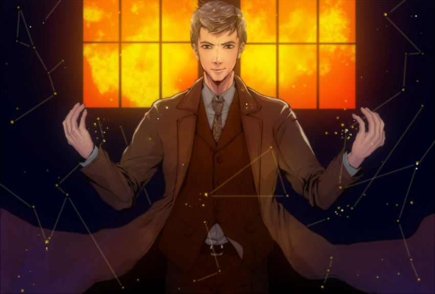 1boy belt coat constellation doctor_who formal_clothes male_focus necktie shirt solo suit tardis tenth_doctor tenth_doctor_(doctor_who) the_doctor the_doctor_(doctor_who) van_(vanrairy)