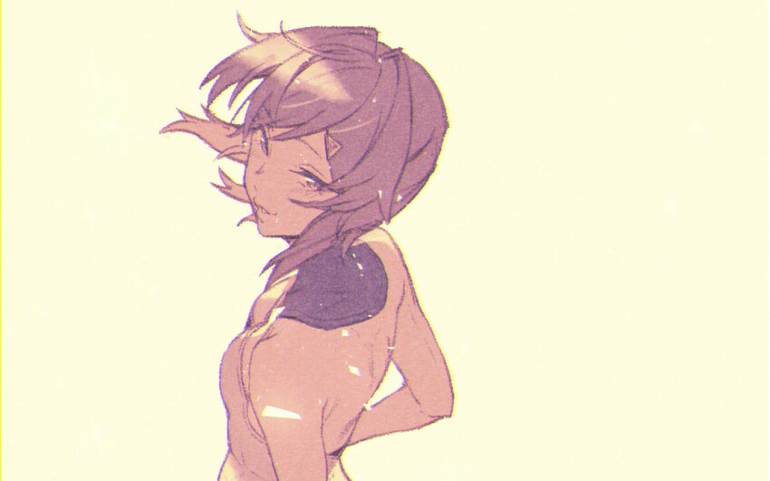 1girl ange_katrina backless_dress backless_outfit breasts cleavage commentary_request dress from_above from_side limited_palette long_hair nijisanji parted_lips small_breasts solo tarte_(hodarake) virtual_youtuber