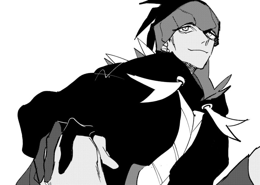 1boy 6_hanaru_6 closed_mouth creatures_(company) drawstring game_freak gloves hand_on_own_knee headband hood hood_down hoodie looking_to_the_side male_focus nintendo partially_fingerless_gloves pokemon pokemon_swsh raihan_(pokemon) short_hair shorts sideburns sideways_glance simple_background smile solo spiked_hair white_background
