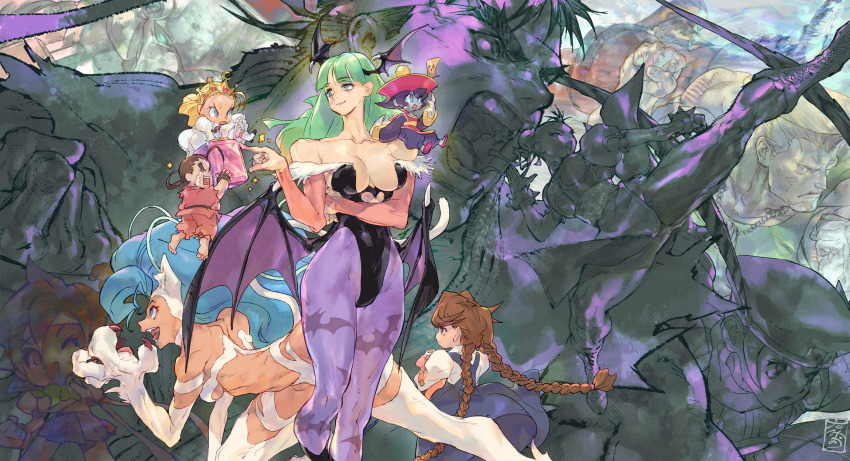 2022 4boys 6+girls absurdres all_fours anger_vein animal_ears animal_hands animal_print anita_(darkstalkers) arms_up balrog_(street_fighter) bare_shoulders bat_print bat_wings blodia blonde_hair blue_eyes blue_hair boots bracelet braid breasts brown_hair btx-02_blodia capcom capcom_fighting_collection cat_ears cat_girl cat_tail chibi child chinese_clothes chun-li claws cleavage clothing_cutout collarbone crossed_arms crown cyberbots darkstalkers devilot_de_deathsatan_ix doll dougi dress fang feet felicia_(darkstalkers) fighting_stance forehead gem green_eyes green_hair guile happy hat headless_doll heart_cutout hibiki_dan highres hsien-ko jewelry jiangshi jumping kasugano_sakura kicking long_braid long_hair looking_back m._bison mecha medium_breasts mei-ling_(darkstalkers) monster_girl morrigan_aensland multiple_boys multiple_girls muscular muscular_male no_eyebrows official_art open_mouth outstretched_arms pantyhose pinkiri_(jawking) pocket_fighter print_pantyhose puffy_sleeves purple_legwear qingdai_guanmao robot ryu_(street_fighter) school_uniform shirt shouting signature skirt smile smug soldier spiked_bracelet spikes squatting street_fighter street_fighter_ii_(series) tail tamio tan tank_top tao_(warzard) teeth tiara upper_teeth_only warzard white_dress white_fur white_shirt wings