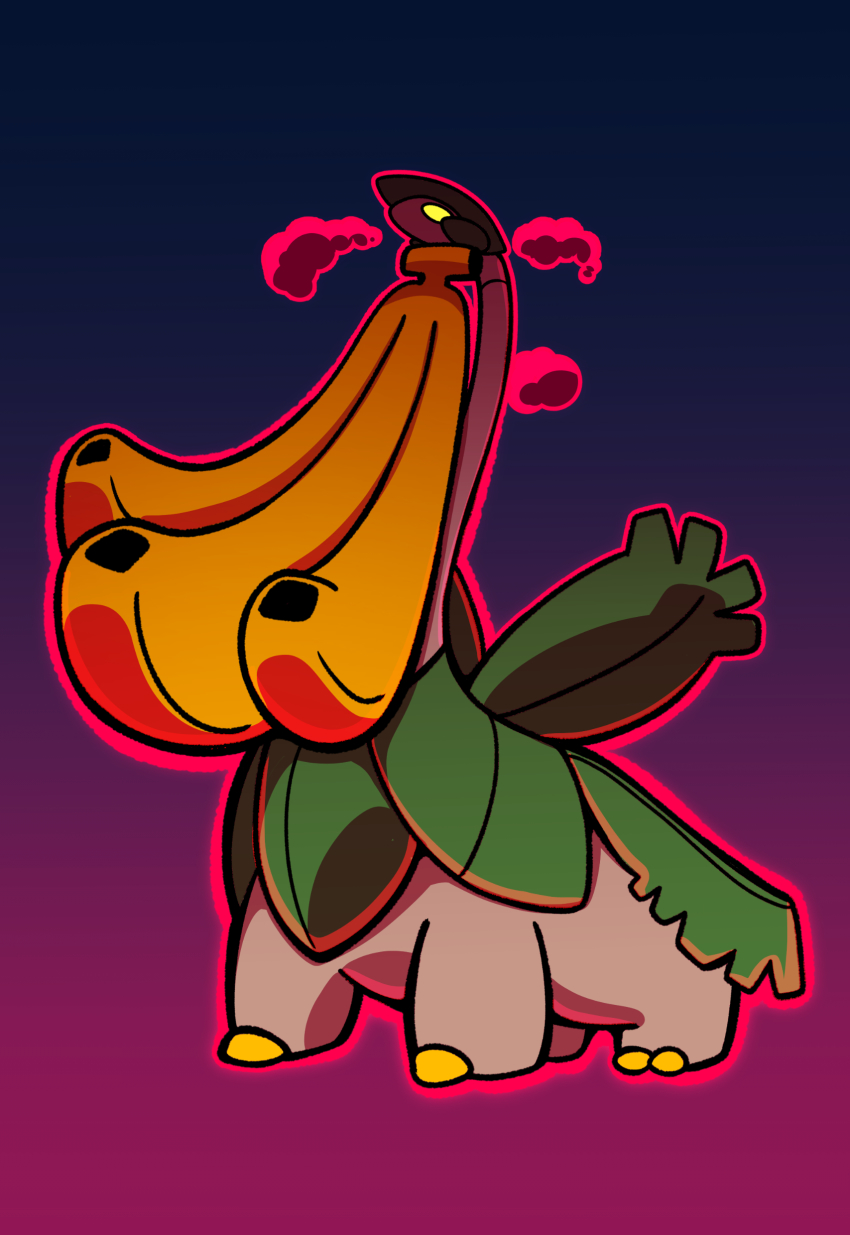 absurdres banana cloud dynamax food fruit fukidashi_cotton full_body gen_3_pokemon gigantamax gigantamax_(other) highres nintendo no_humans oversized_object pokemon pokemon_(creature) solo tropius