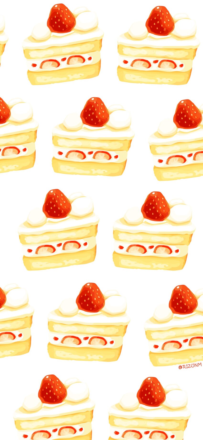 absurdres cake cake_slice food food_focus fruit highres no_humans original rizu_(rizunm) simple_background strawberry strawberry_cake white_background