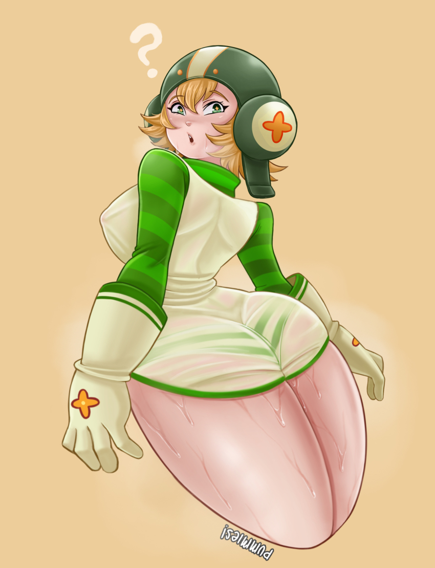 1girl absurdres blonde_hair gum_(jsr) helmet highres jet_set_radio long_sleeves pummies sega shirt striped_clothes