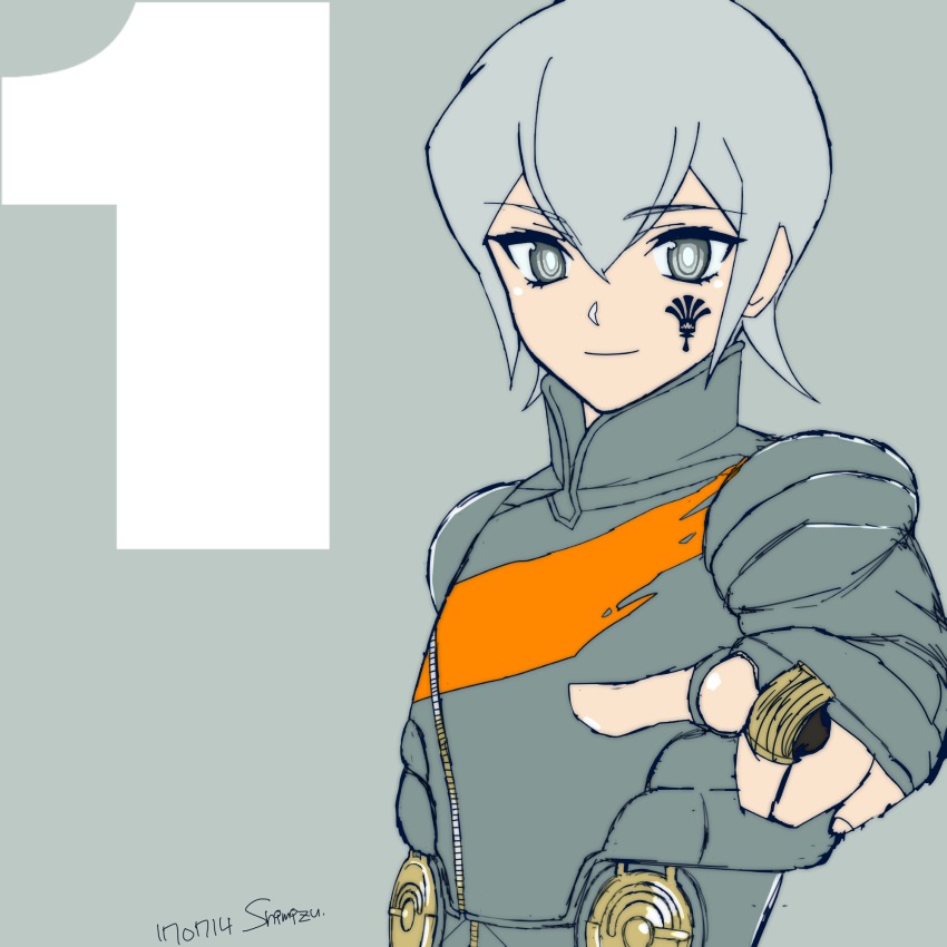 1boy digital_devil_saga grey_eyes grey_hair highres male_focus serph shin_megami_tensei solo