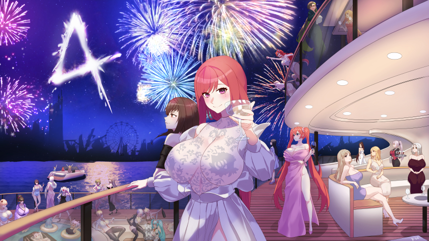 6+girls absurdres adjusting_hair ahoge air_mattress alcohol alternate_costume alvis_(last_origin) amphitrite_(last_origin) animal_ear_fluff animal_ear_headphones animal_ears anniversary aqua_bikini aqua_dress aqua_shoes arm_under_breasts arm_up arms_up artist_name ass asymmetrical_legwear audrey_dreamweaver aurora_(last_origin) backless_dress backless_outfit bare_back bare_shoulders bear_ears between_breasts bikini black_dress black_footwear black_hair black_headphones black_lilith_(last_origin) black_one-piece_swimsuit black_pants black_ribbon blonde_hair blue_eyes blush boat bottle bracelet braid breasts brown_bikini brown_hair cardinal_armand cat_ear_headphones cigarette cleavage closed_eyes clothes_pull clothing_cutout clover_ace coffin couch covered_erect_nipples cross_hair_ornament cup cyclops_princess_(last_origin) d-log dog_ears dog_tail draculina_(last_origin) dress dress_pull drinking_glass drooling drunk erato_(last_origin) eyepatch fake_animal_ears faucre_the_evil_overlord fenrir_(last_origin) ferris_wheel fireworks flower frigga_(last_origin) fur_scarf galatea_(last_origin) green_hair grey_hair hachiko_of_castling hair_between_eyes hair_ornament halter_dress halterneck hands_on_lap hat headphones high_heels highres hobble_dress holding holding_bottle holding_cup holding_plate hongryeon_(last_origin) hraesvelgr_(last_origin) huge_ahoge huge_breasts hyena_(last_origin) impossible_clothes impossible_dress indomitable_marie innertube insignia invincible_dragon_(last_origin) japanese_clothes jewelry khan_the_swift kimono kunoichi_enrai labiata_(last_origin) lace_dress large_breasts last_origin latex_pants leg_up legs_apart leona_of_blood_&amp;_iron linea_alba long_dress long_hair looking_at_viewer looking_to_the_side lying maid may_of_doom median_furrow medium_breasts melite_(last_origin) micro_bikini military_hat mole mole_under_eye multicolored_hair multiple_girls navel necktie necktie_between_breasts night night_sky no_panties ocean off-shoulder_dress off_shoulder official_alternate_costume on_boat one-piece_swimsuit one_eye_closed one_side_up open_clothes open_dress open_shirt orange_eyes outdoors pants partially_submerged pink_dress pink_flower pink_hair pink_rose pink_shoes plate police police_uniform pool prototype_labiata purple_eyes purple_kimono rabbit_ears red_dress red_eyes red_flower red_hair red_necktie red_rose red_wine ribbon rose royal_arsenal sadius_of_retribution salacia_(last_origin) scarabya_(last_origin) see-through_clothes see-through_dress ship ship_deck shirt shoes short_dress short_hair sideboob single_braid sitting skin_tight skindentation sky skyline sleeveless sleeveless_dress small_breasts smile smoking soaking_feet sonia_of_devastation sowan_(last_origin) standing star_(sky) strapless strapless_dress swim_ring swimsuit tail taylor_clothcut twintails two-tone_hair two_side_up underboob_cutout very_long_hair watercraft white_bikini white_dress white_hair white_shirt white_wine wine wine_glass wolf_ears wolf_tail