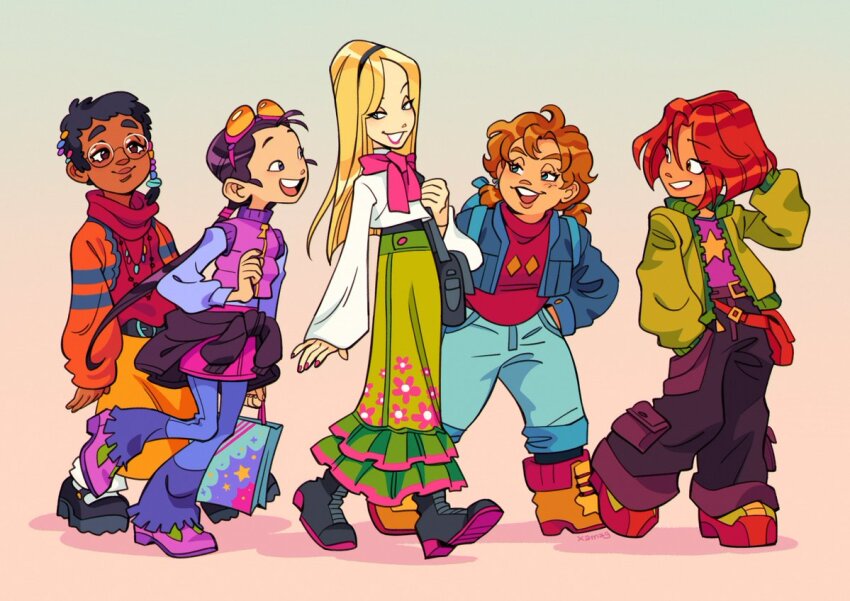 5girls blonde_hair cornelia_hale hay_lin irma_lair long_hair multiple_girls open_mouth taranee_cook w.i.t.c.h. will_vandom