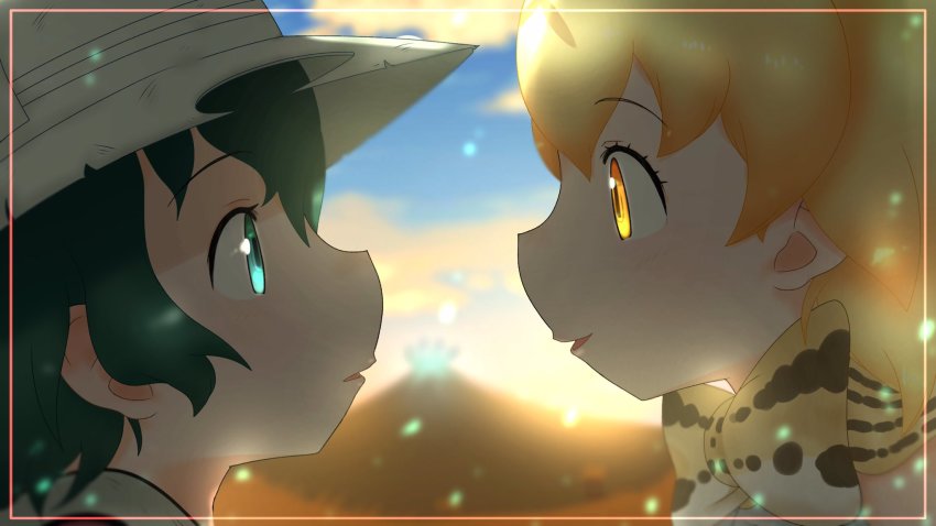 animal_ears cats_yone gloves highres kaban_(kemono_friends) kemono_friends necktie serval_(kemono_friends) shirt skirt tail