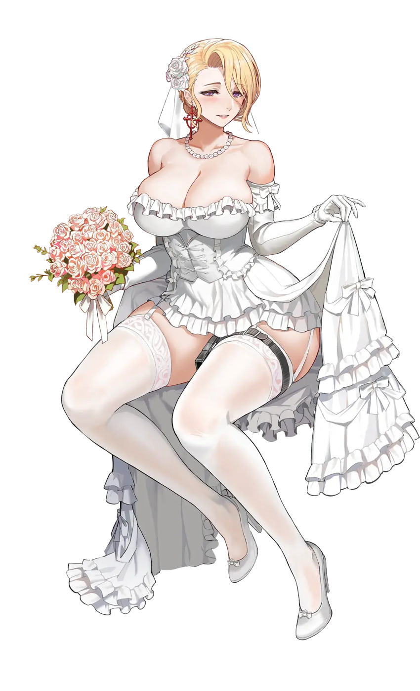 1girl amy_razor bare_shoulders blonde_hair bouquet breasts bridal_lingerie bridal_veil bride cleavage clothes_lift corset dress earrings elbow_gloves flower full_body game_cg garter_straps gloves hair_between_eyes high_heels highres jewelry large_breasts last_origin lingerie looking_at_viewer navel necklace official_art open_clothes open_dress pearl_necklace purple_eyes sitting skirt skirt_hold skirt_lift smile solo tachi-e taesi thighhighs transparent_background underwear veil wedding_dress white_gloves white_thighhighs