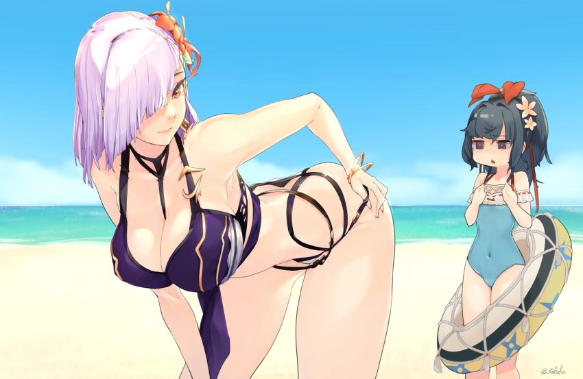 2girls artist_request ass bikini butt_crack character_request copyright_request highres multiple_girls swimsuit tagme