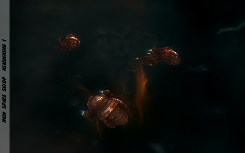 3d angel_cartel_(eve_online) attack_ship_(eve_online) cloud commentary cruiser_(eve_online) dark_background english_commentary english_text eve_online fleet flying glowing highres military_vehicle minmatar_republic_(eve_online) nebula no_humans outdoors pirate_faction_(eve_online) reaching scenery space thrusters vankaiser