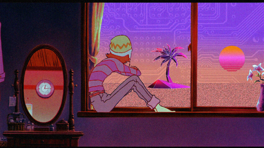 1girl anime_screenshot digimon digimon_adventure digimon_adventure:_bokura_no_war_game female_focus hat mirror solo takenouchi_sora third-party_edit