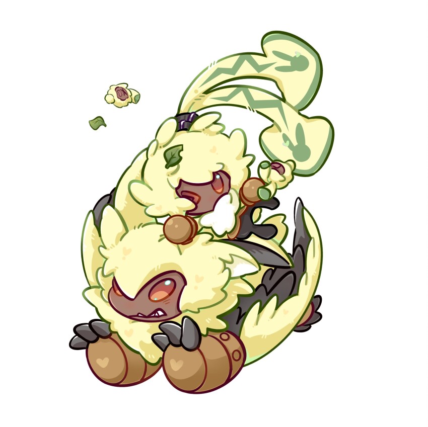 armor digimon feathers highres lamortmon sharp_teeth symbareangoramon teeth wings