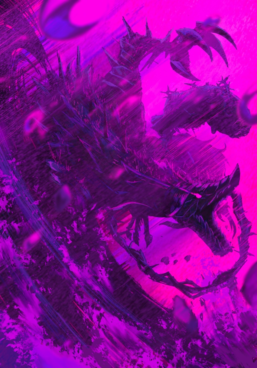 algro778 animalization armor barbed_wire body_bag claws e.g.o_(project_moon) heathcliff_(project_moon) highres limbus_company metal project_moon purple_eyes purple_theme rain spoilers wolf
