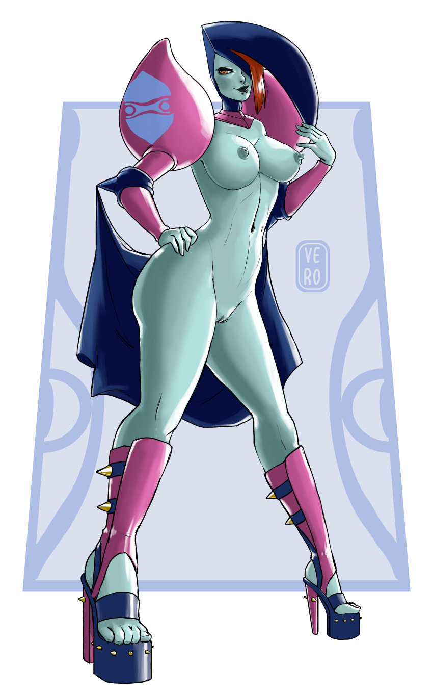 1girl absurdres breasts female_focus full_body high_heels highres large_breasts nintendo nipples pussy solo standing the_legend_of_zelda the_legend_of_zelda:_oracle_of_ages uncensored veran vero