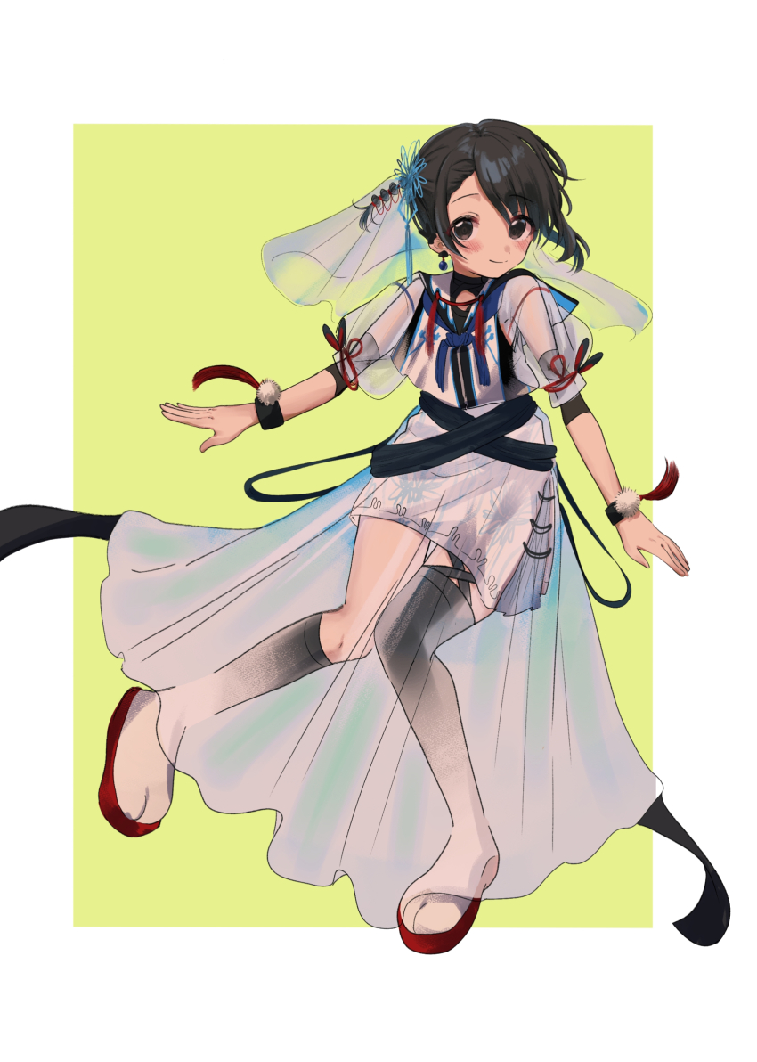 1girl black_eyes black_hair full_body highres idolmaster idolmaster_cinderella_girls sasaki_chie solo toya_0321