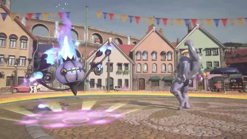 3d ^_^ animated animated_gif chandelure closed_eyes dancing gen_1_pokemon gen_5_pokemon machamp nintendo pokemon pokemon_(creature) pokken_tournament