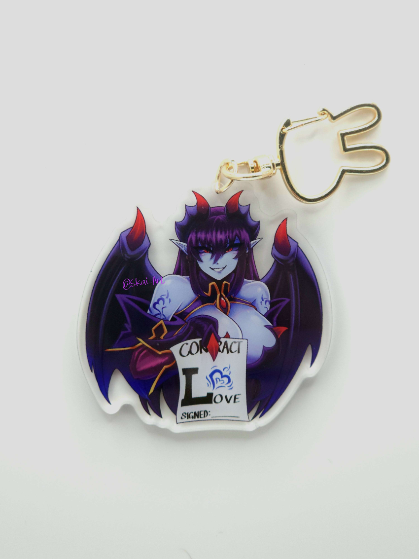 absurdres demon_(monster_girl_encyclopedia) highres charm_(object) monster_girl_encyclopedia monster_girl_encyclopedia_ii photo_(medium) simple_background skai_art white_background