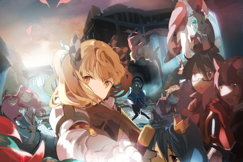 2boys 6+girls 7th_dragon 7th_dragon_(series) animal_ears bad_id bad_pixiv_id berich_(7th_dragon) blonde_hair cat_ears everyone fighter_(7th_dragon) fox_ears harukara_(7th_dragon) hatch_(7th_dragon) healer_(7th_dragon) ikurakun_(7th_dragon) knight_(7th_dragon) mage_(7th_dragon) maron_(7th_dragon) momomeno_(7th_dragon) multiple_boys multiple_girls namuna_(7th_dragon) princess_(7th_dragon) rogue_(7th_dragon) rosary_(7th_dragon) samurai_(7th_dragon) sword tanu the_seventh_dragon twintails weapon yellow_eyes