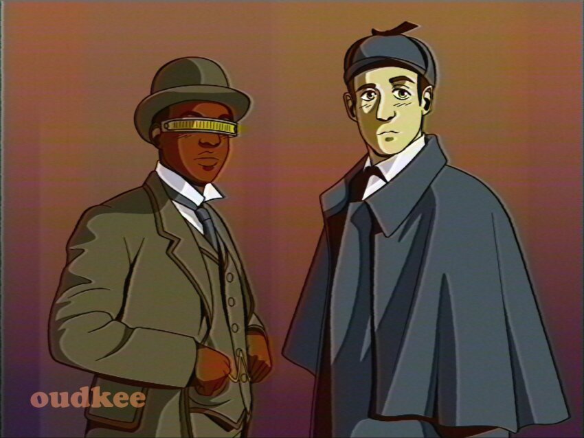 animification bad_link bowler_hat cosplay data_(star_trek) detective geordi_la_forge hat john_hamish_watson sherlock_holmes sherlock_holmes_(cosplay) star_trek star_trek:_the_next_generation tagme victorian