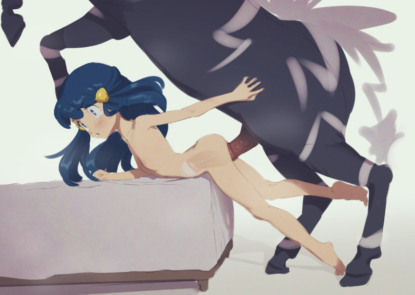 1boy 1girl :o animal_penis arched_back barefoot bestiality blue_eyes blue_hair blush butterchalk completely_nude cum cum_in_pussy dawn_(pokemon) ejaculation flat_chest from_side full_body gen_5_pokemon head_out_of_frame heart heart-shaped_pupils hetero horse horse_penis internal_cumshot large_penis legs loli lying nintendo nude on_bed on_stomach parted_lips penis pokemon pokemon_(creature) pokemon_dppt pokephilia saliva sanpaku sex sex_from_behind size_difference sketch soles solo_focus symbol-shaped_pupils tareme toes uncensored vaginal veins veiny_penis white_background wide-eyed x-ray zebstrika