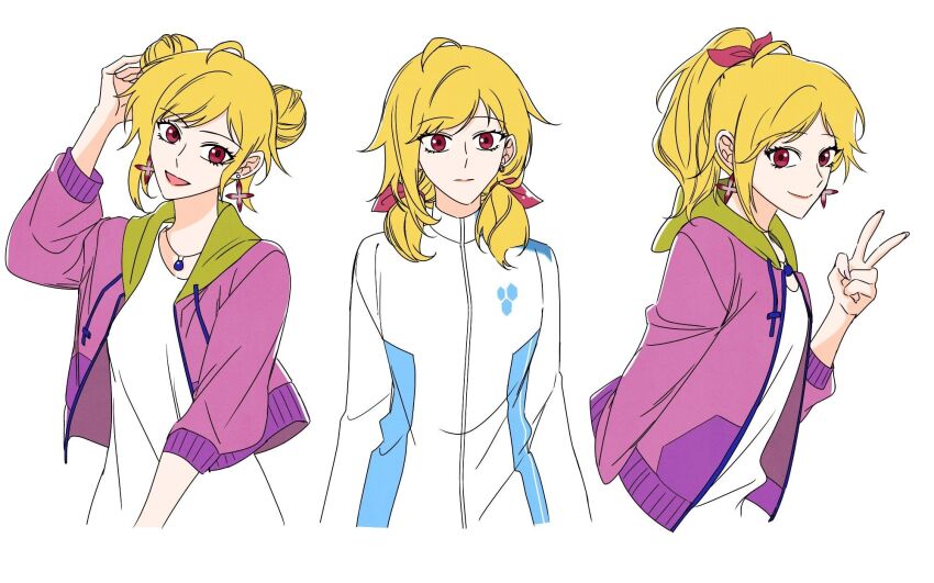 1girl aged_up digimon digimon_survive female_focus highres kimishima_saki looking_at_viewer simple_background solo white_background