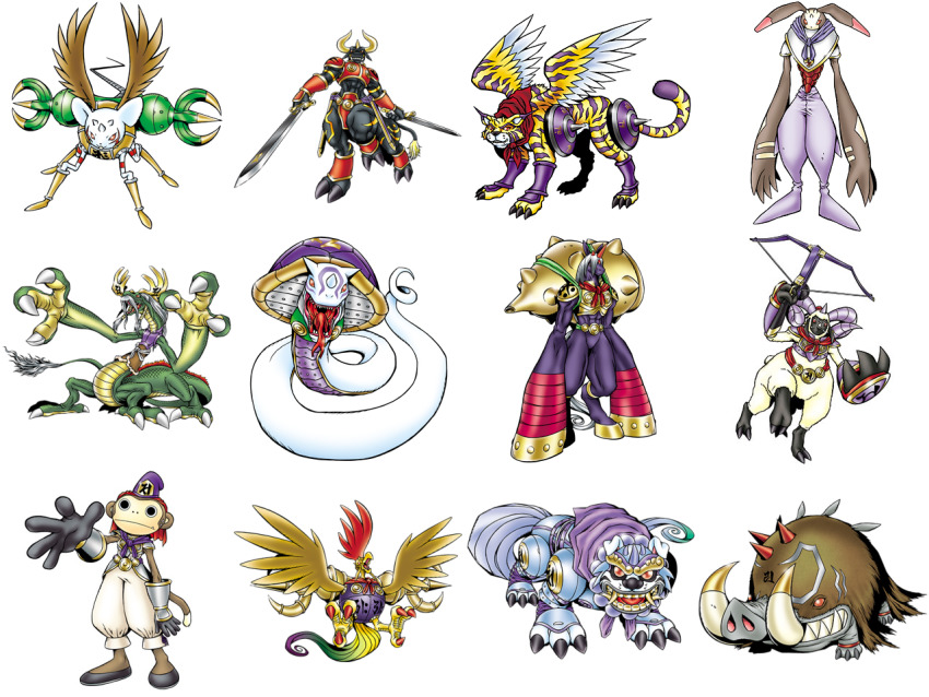 andiramon_(deva) bird boar boar_(chinese_zodiac) caturamon chicken chinese_zodiac deva_(digimon) digimon dog dog_(chinese_zodiac) dragon dragon_(chinese_zodiac) goat horse horse_(chinese_zodiac) indaramon kumbhiramon majiramon makuramon mihiramon monkey monkey_(chinese_zodiac) mouse_(animal) official_art ox ox_(chinese_zodiac) pajiramon pig rabbit rabbit_(chinese_zodiac) rat_(chinese_zodiac) rooster rooster_(chinese_zodiac) sandiramon sheep sheep_(chinese_zodiac) sinduramon snake snake_(chinese_zodiac) tiger tiger_(chinese_zodiac) vajramon vikaralamon
