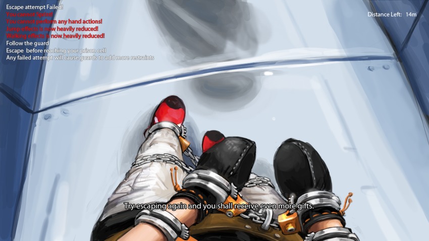 1girl bdsm bondage bound chain english_text faith_connors female_focus mirror&#039;s_edge mirror&#039;s_edge_(series) ravenor11 solo standing