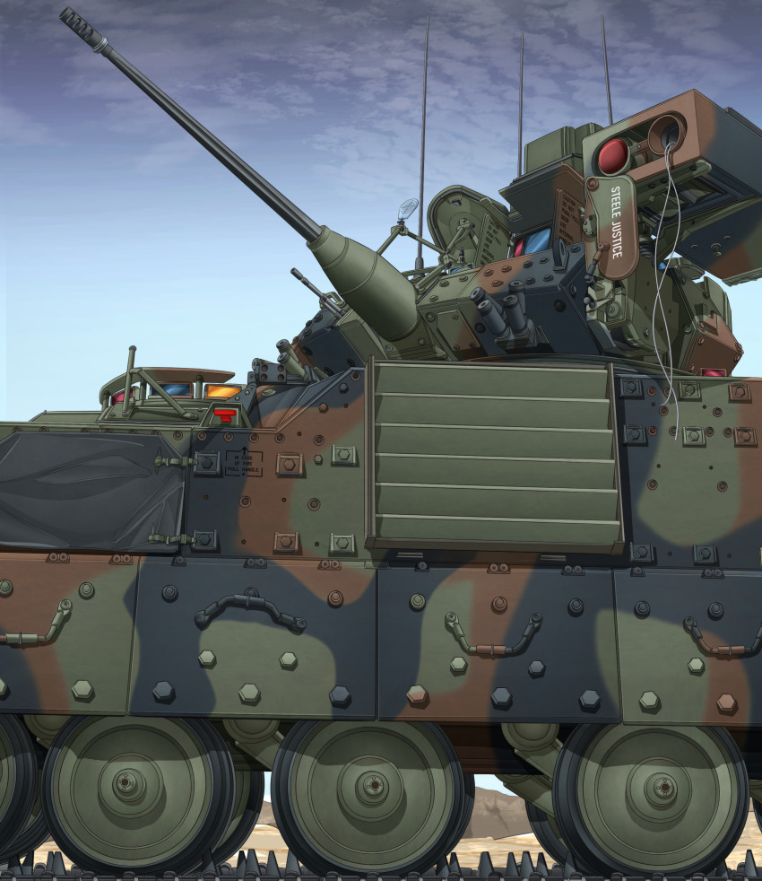 absurdres anti-tank_guided_missile anti-tank_missile autocannon bgm-71_tow blue_sky cannon chain_gun commentary commentary_request day english_commentary english_text highres infantry_fighting_vehicle m242_bushmaster m2_bradley mikeran_(mikelan) military military_vehicle missile missile_launcher mixed-language_commentary motor_vehicle mountainous_horizon no_humans original outdoors precision-guided_munition sky surface-to-surface_missile tank turret vehicle_focus wire-guided_missile