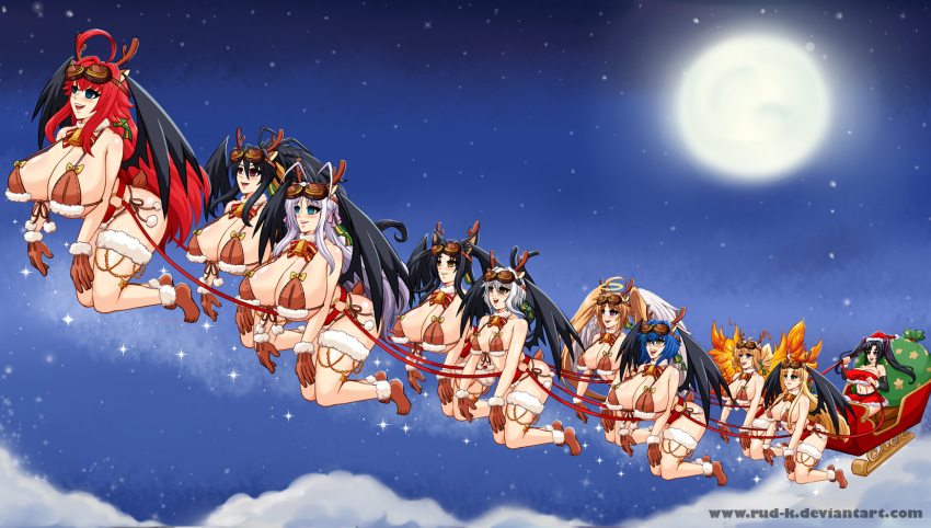 6+girls asia_argento high_school_dxd highres himejima_akeno kuroka_(high_school_dxd) mind_control multiple_girls ravel_phenex rias_gremory rossweisse rud-k serafall_leviathan shidou_irina tagme toujou_koneko xenovia_quarta