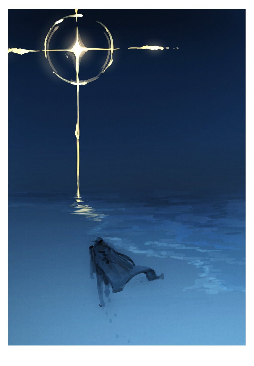 1boy 6cheetah absurdres beach borsalino_(kizaru) coat footprints from_behind highres male_focus ocean one_piece photokinesis sakazuki_(akainu) scenery sketch