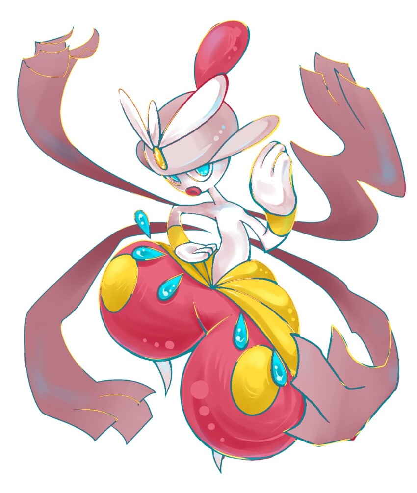 :&lt; blue_eyes fighting_stance full_body gen_3_pokemon highres looking_at_viewer medicham mega_medicham mega_pokemon nintendo pokemon pokemon_(creature) solo standing standing_on_one_leg white_background yoshidanoe