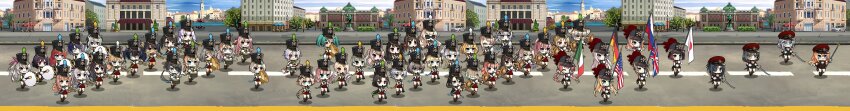 &gt;_&lt; absurdres acr_(girls&#039;_frontline) american_flag angelia_(girls&#039;_frontline) aqua_hair ar70_(girls&#039;_frontline) black_hair blonde_hair blue_eyes blue_hair brown_hair c14_(girls&#039;_frontline) car_(girls&#039;_frontline) carcano_m1891_(girls&#039;_frontline) closed_eyes conductor_baton cymbals cz2000_(girls&#039;_frontline) drum drumsticks falcon_(girls&#039;_frontline) fedorov_(girls&#039;_frontline) flute g43_(girls&#039;_frontline) german_flag girls&#039;_frontline glasses gm6_lynx_(girls&#039;_frontline) green_eyes grey_eyes grey_hair griffin_&amp;_kryuger_logo hat helianthus_(girls&#039;_frontline) helmet highres hsm10_(girls&#039;_frontline) idw_(girls&#039;_frontline) instrument italian_flag japanese_flag js05_(girls&#039;_frontline) k3_(girls&#039;_frontline) kalina_(girls&#039;_frontline) kar98k_(girls&#039;_frontline) lee-enfield_(girls&#039;_frontline) ltlx_7000_(girls&#039;_frontline) m12_(girls&#039;_frontline) m1_garand_(girls&#039;_frontline) m6_asw_(girls&#039;_frontline) marching marching_band mg3_(girls&#039;_frontline) mk46_(girls&#039;_frontline) mk_12_(girls&#039;_frontline) mondragon_m1908_(girls&#039;_frontline) mosin-nagant_(girls&#039;_frontline) mt-9_(girls&#039;_frontline) multicolored_hair obr_(girls&#039;_frontline) orange_eyes orange_hair ots-39_(girls&#039;_frontline) peaked_cap pink_eyes pink_hair pith_helmet plume pm1910_(girls&#039;_frontline) psg-1_(girls&#039;_frontline) purple_eyes purple_hair pzb39_(girls&#039;_frontline) r5_(girls&#039;_frontline) red_eyes red_hair rpd_(girls&#039;_frontline) russian_flag saf_(girls&#039;_frontline) sash savage_99_(girls&#039;_frontline) shako_cap sier_(girls&#039;_frontline) sig-510_(girls&#039;_frontline) simonov_(girls&#039;_frontline) sm-1_(girls&#039;_frontline) snare_drum spectre_m4_(girls&#039;_frontline) srs_(girls&#039;_frontline) sunglasses svch_(girls&#039;_frontline) svt-38_(girls&#039;_frontline) sword t77_(girls&#039;_frontline) the_mad_mimic trombone trumpet two-tone_hair type_03_(girls&#039;_frontline) type_4_(girls&#039;_frontline) type_62_(girls&#039;_frontline) type_63_(girls&#039;_frontline) type_64_(girls&#039;_frontline) ukm-2000_(girls&#039;_frontline) union_jack usas-12_(girls&#039;_frontline) vp1915_(girls&#039;_frontline) weapon white_hair yellow_eyes