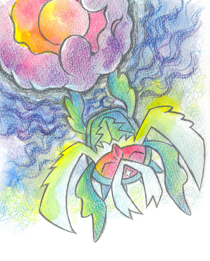 animal_focus bug closed_eyes commentary_request full_body highres nintendo no_humans numagorou pokemon pokemon_(creature) pokemon_focus rabsca solo traditional_media